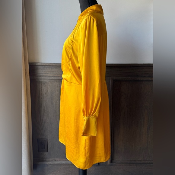 Worthington yellow long sleeved dress size Large EUC - Picture 3 of 8